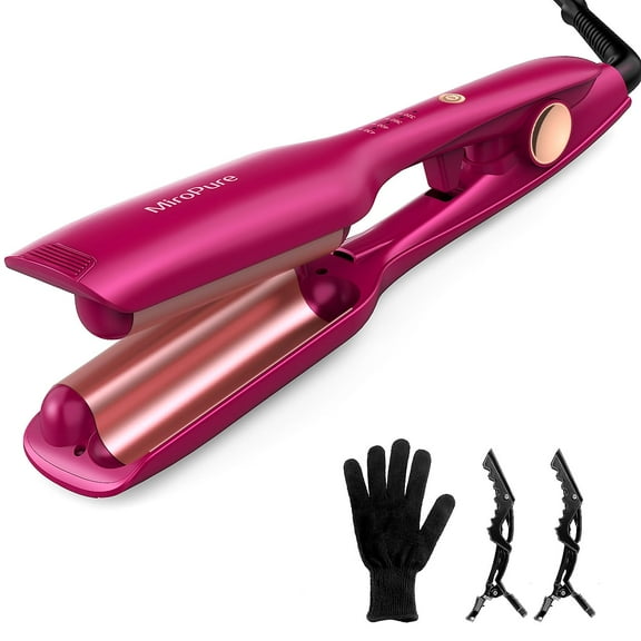 MiroPure Hair Waver Barrel Curling Iron Auto Shut-Off Adjustable Easy Shap Long Lasting Heat 320℉ - 430 ℉ Dual Voltage