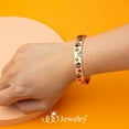 thumbnail image 2 of ‎555Jewelry Stainless Steel Dog Lover Paw Print Solid Slip-On Cuff Bangle Bracelets for Women & Girls, Rose Gold, 2 of 7