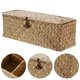 thumbnail image 5 of Cesta de almacenamiento de ratán tejido con tapa, contenedor de almacenamiento rectangular con organizador de rejilla, 5 of 5