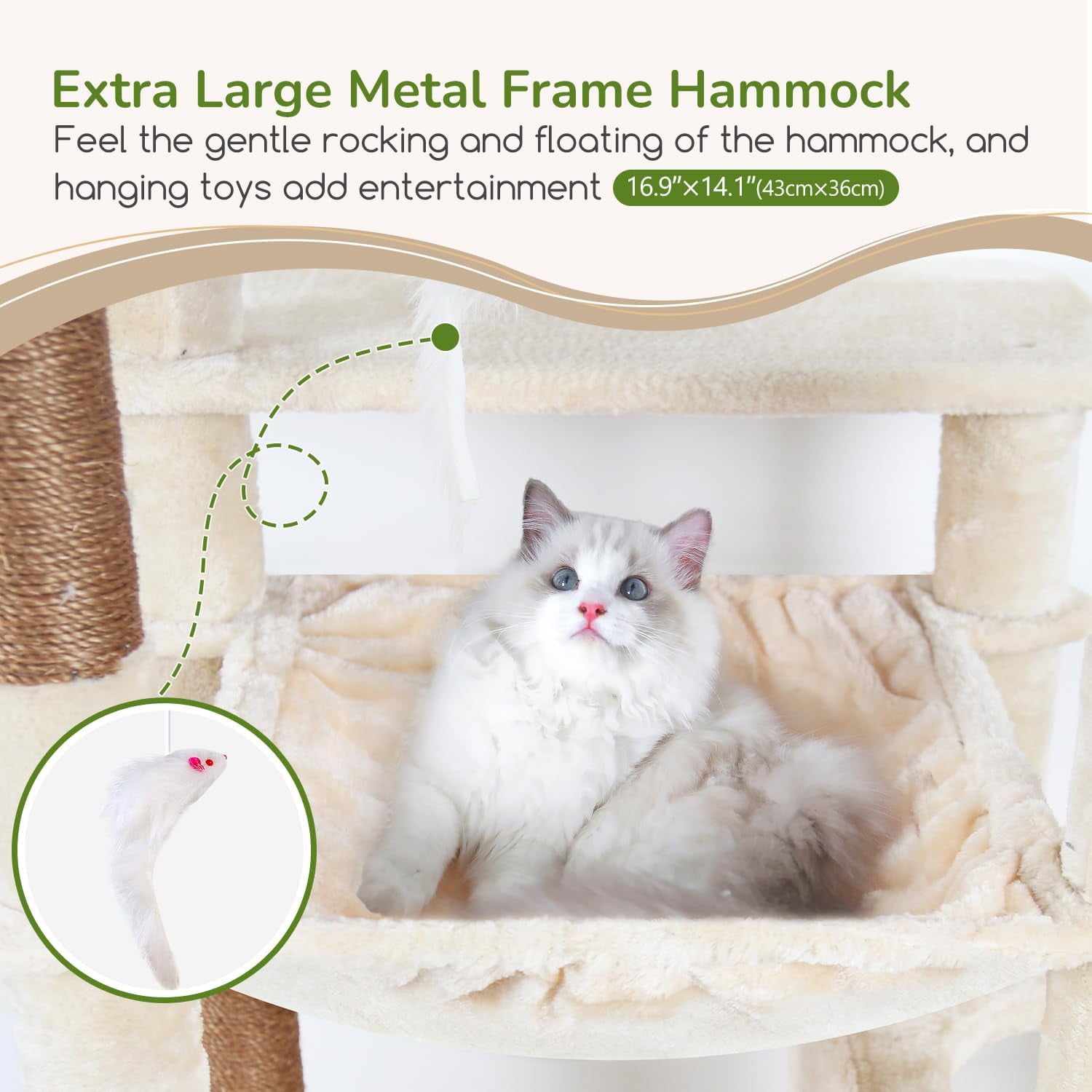 F70 Pro Cat Tree - 70" Tall, Removable Perch, Sisal Scratching Posts, Light Grey Heavy Duty Cat Tower for Large Cats