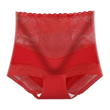 

Women s Sexy Lace Panties Stretch High Waisted Tummy Control Underwear Briefs For Women Girls XL Red