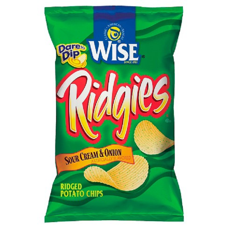 Wise Ridgies Sour Cream & Onion Ridged Potato Chips, 3Pack 7.5 oz