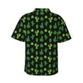 thumbnail image 3 of Cactus Black Hawaiian Shirts For Men, Summer Short-Sleeve Relaxed-Fit Button-Down Shirts X-Large, 3 of 9