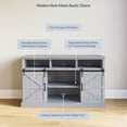 thumbnail image 3 of BELLEZE Parker 52" TV Stand Sliding Barn Door Console For TV's Up to 60" Entertainment Center, Stone Grey, 3 of 7