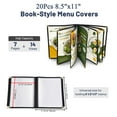 thumbnail image 3 of WeChef 20 pack 8.5"x11" Restaurant Menu Book Covers 7 Page 14 View Book Style for Cafe Hotel Bar Black, 3 of 9