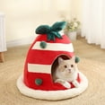 thumbnail image 6 of Darzheoy Christmas Cat Beds Christmas Cat House Box Shaped Xmas Cat Dog Cave Bed Nest Removable Washable Warm Cat Condo Tents Cat Hideaways, 6 of 7
