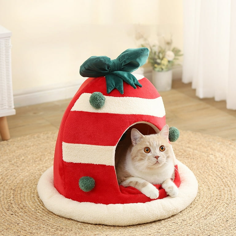 Aihimol Cat Bed Cave for Indoor Cats Cat Hideaway Bed Cat Tent Bed Cat Hut Covered Cat Bed Hideaway Cat Beds for Indoor Cats Small Cat House