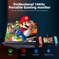 thumbnail image 2 of UPERFECT 15.6" Portable Monitor 144HZ, FHD 1080P HDR FreeSync IPS Second External Screen HDMI USB-C Gaming Monitor For Laptop PC Xbox PS4/5 Phone, 2 of 7