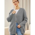thumbnail image 2 of Women's Cardigan Open Front Oversized Button Lightweight Sweaters V Neck Loose Cardigans Knit Outwear Lightweight Knitted Sweater Tops, 2 of 6