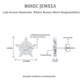 thumbnail image 4 of Rosec Jewels Lab Created Diamond Snowflake Stud Earrings for Women (Ef-Vs Quality), with Screw Back - Christmas Gift, 10K White Gold, 4 of 6