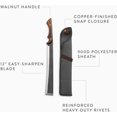 thumbnail image 3 of Japanese NATA Tool – Balanced Stainless Steel Machete, Walnut Handle & Sheath for Yard Work/Hunting, 3 of 8