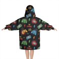 thumbnail image 2 of Multicolor Controllers Games Icons Black Pattern Blanket Hoodies for Kids 6-13YR Oversize Wearable Blanket Hoodies for Boys Girls Teens, 2 of 7