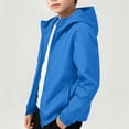 thumbnail image 6 of AHTJRT 2 Pcs Rain Jacket for Kids Lightweight Outdoor Climbing Hiking Travel Windbreaker Coats Softshell Full Zip Hooded Outerwear Jackets Blue#01 5-6 Years, 6 of 9