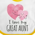 thumbnail image 4 of Inktastic I Love My Great Aunt Two Hugging Hearts Boys or Girls Baby Bib, 4 of 4
