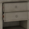 thumbnail image 4 of Amherst Farmhouse Grey Solid Wood Bedside Table - 24"W x 16"D x 26"H - 2 Drawers, Open Storage, Traditional Design for Bedroom, Living Room, Condo, 4 of 9