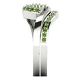 thumbnail image 3 of 0.45 ct Brilliant Round Cut Natural Peridot 14k White Gold Solitaire with Accents Engagement Bridal Wedding Ring Band Set size 9.75, 3 of 7