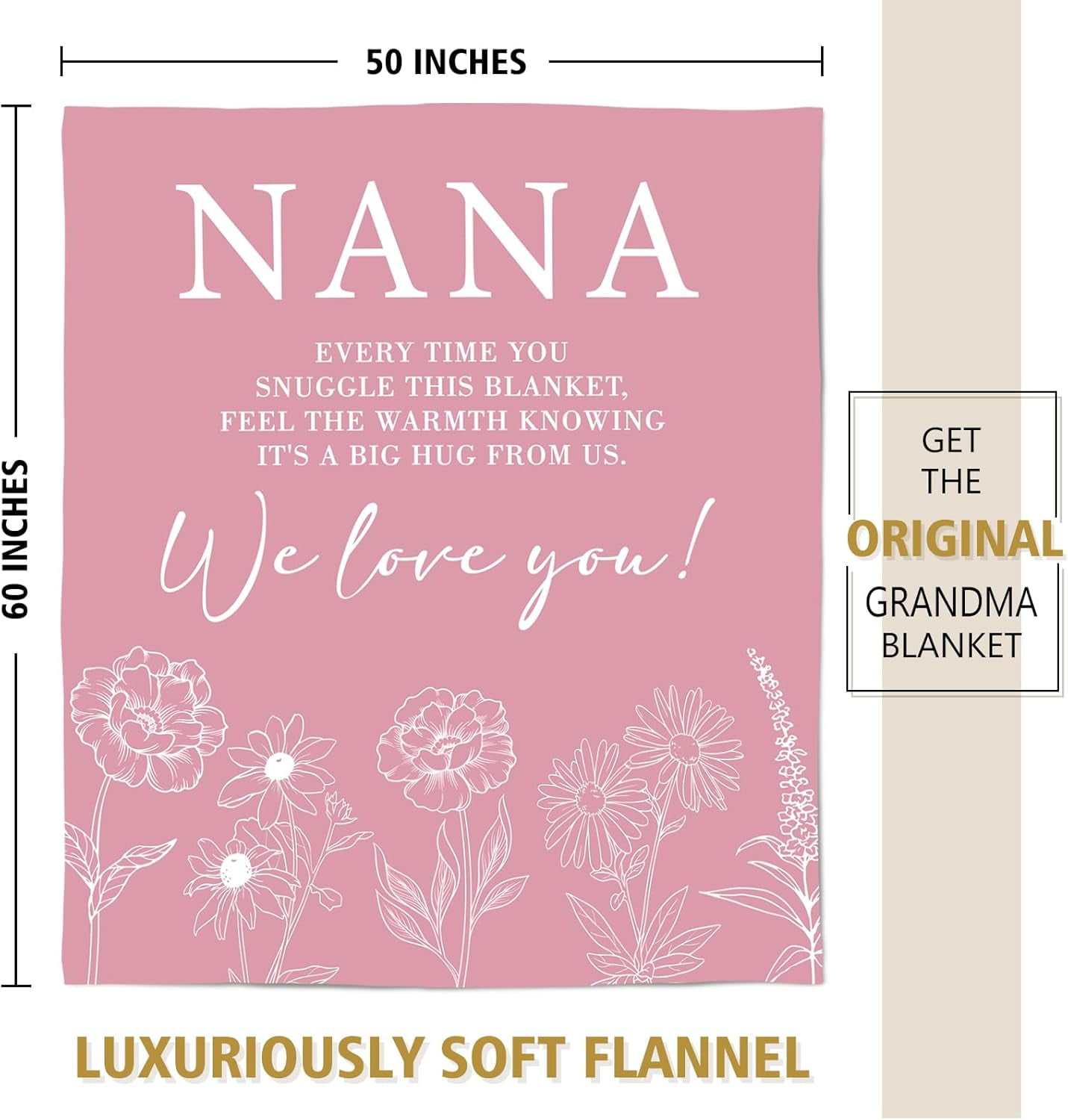 Nana Gifts, Gifts for Nana Blanket, Nana Birthday Gift from Grandkids, to My Nana Grandma Throw Blanket