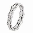 thumbnail image 3 of Solid 925 Sterling Silver Stackable Fleur De Lis Ring Eternity Band Size 9, 3 of 6