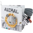 thumbnail image 1 of (León) Libro de tela para concienciar a los bebés, idea de regalo de juguete educativo para niños desde el nacimiento, libro suave y arrugado con animales, 1 of 5