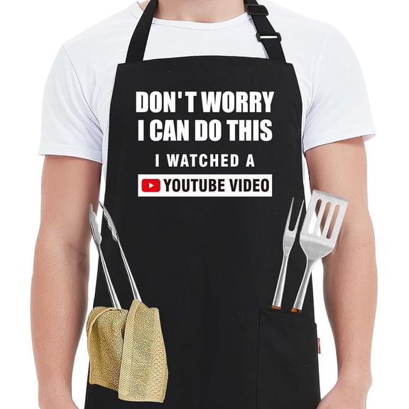 Moderong Funny Aprons for Men Women Chef - Unisex Funny Kitchen Cooking Grilling BBQ Apron with 2 Pockets - Birthday Fathers Day Gifts for Husband, Dad, Mom, Wife, Her, Him