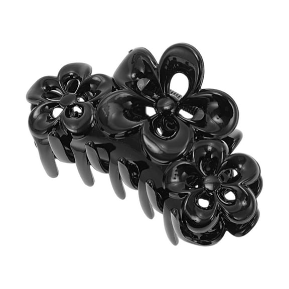 Unique Bargains 1 Pc Fashion Flower Hair Clips Hairdo Clip Black
