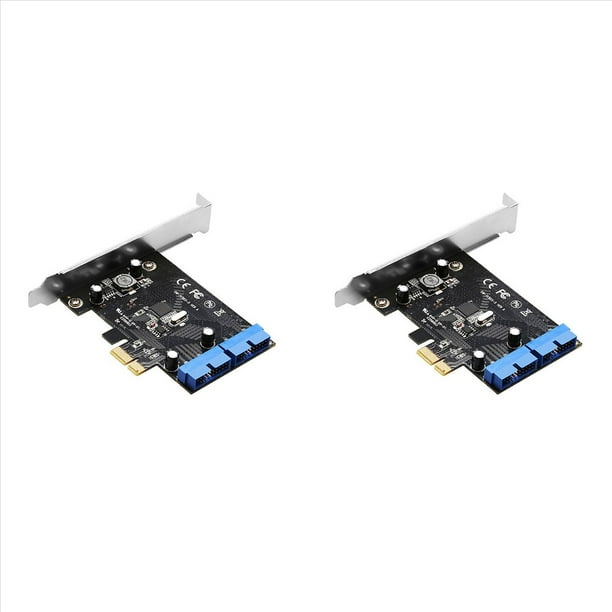 2X Tarjeta de Expansión PCI Express USB 3.0 de 19 PCIE 1X A 2 Puertos Adaptador USB 3 de 19 Cabecera de Concentrador USB3 Interno de 20