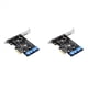 thumbnail image 1 of 2X Tarjeta de Expansión PCI Express USB 3.0 de 19 PCIE 1X A 2 Puertos Adaptador USB 3 de 19 Cabecera de Concentrador USB3 Interno de 20, 1 of 5