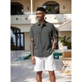 thumbnail image 2 of Coshow Mens Short Sleeve Casual Button Down Shirts Summer Dress Shirts, 2 of 3