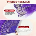 thumbnail image 3 of Uxcell Embroidered Flower Marabou Feather Fan Vintage Folding Handheld Fan Chinese Flapper Hand Fans Purple, 3 of 6