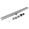 thumbnail image 2 of Square Shower Floor Drain, Brushed Nickel High Flow Shower Drain Kit with Flange with Hair Filter, Removable Grate Cover, Stainless Steel, CUPC Certified, 2 of 6