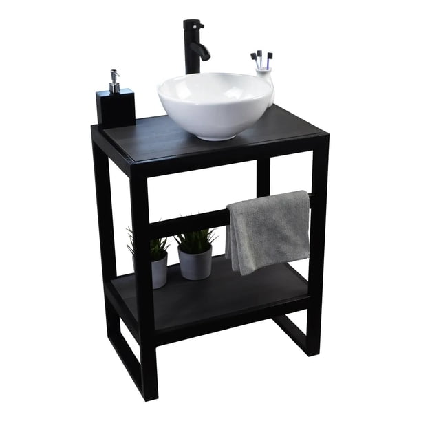 Esatto® Mueble Para Baño Negro Lavabo, Llave Y Desagües Tec Globie N ESATTO MUEBLE PARA BAÑO