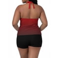 thumbnail image 6 of Mifsaly 2 Piece Swimsuit for Women Plus Size Tankini Swimsuits Gradient Swimwear Sets Halter Swim Tops & Shorts Summer Surfing Beach Vacation Bathing Suits XL, 6 of 7
