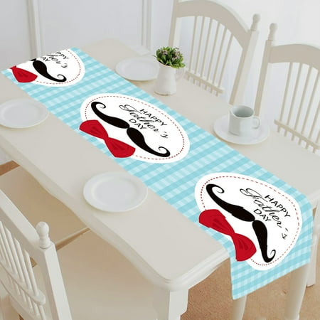 

ABPHQTO Happy Fathers Day Card Table Runner Placemat Tablecloth For Home Decor 16x72 Inch