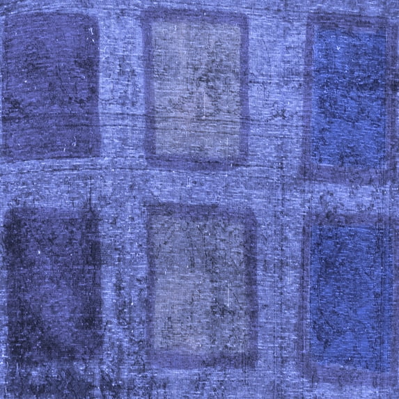 Ahgly Company Indoor Square Abstract Blue Modern Area Rugs, 5' Square