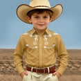 thumbnail image 2 of BOOMNY Toddler Boys Western Cowboy Shirts Long Sleeve Lapel Embroidery Buttons Shirts for Boy Soft Dailywear, 2 of 4