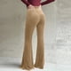 thumbnail image 4 of Pincandy Women's Solid Color Velour Pants - Elastic Waist, Loose Flared Wide Leg Fit with Pockets, Comfortable for Loungewear & Casual Activities, 4 of 7