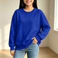 thumbnail image 5 of Abcomgle Kids Sweatshirts for Girls Oversized Solid Color Long Sleeve Girls Pullover Top Cotton Crewneck Kids Sweaters Girls Casual Fall Back To School Outfits for Teen Girls, 5 of 5