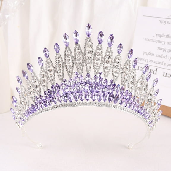 ERDOUY Wedding Tiara for Bride Princess Tiara Headband Bridal Crown,Crystal Rhinestone Hair Jewelry Decor for Queen Girl Bride Birthday Prom Wedding Pageant Halloween Costume Party(Purple)