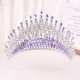 thumbnail image 2 of Zhuge Tiara de boda para novia, diadema de princesa, corona de novia, joyería para el cabello con diamantes de imitación de cristal, decoración para novia, cumpleaños, graduación, boda (verde claro), 2 of 4
