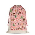 thumbnail image 3 of Christmas Bags Drawstring,Pink Christmas Santa Pattern Large Xmas Christmas Gift Bags,Reusable for Xmas and New Year Party Favors and Supplies,27.6" X 19.7", 3 of 6