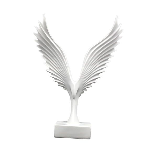 DOLITY Sculpture d'Oiseau Couloir Ornement Intérieur Statue d'Aigle Aile Figurine en Résine pour la Maison Blanc