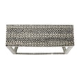 thumbnail image 2 of 36 Inch Accent Console Table, Capiz Shell Inlay, Rectangular, Gray, 2 of 5