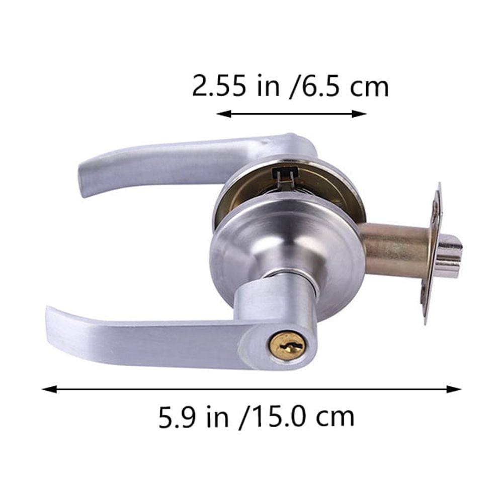 Stainless Steel Doorknob with Lock and 3 Keys,Ball Privacy Door Knob,Indoor Entry Handle Lockset Interior Security Deadbolt Knob