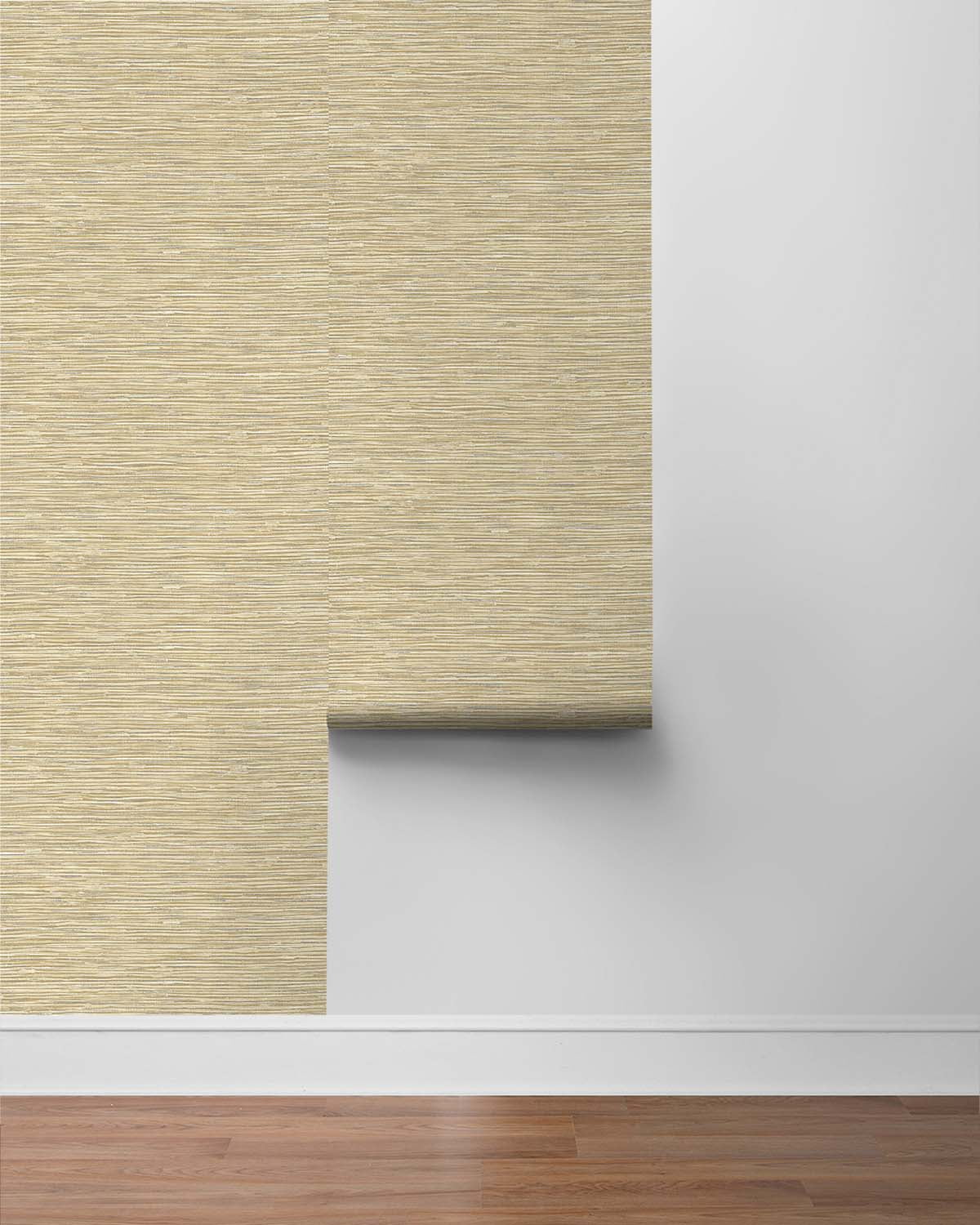 NextWall  Cyrus Faux Grasscloth Peel and Stick Wallpaper Khaki & Metallic Silver
