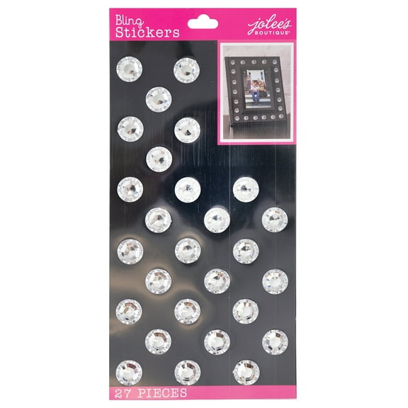 Jolee's Boutique Solid Clear Medium Gems Plastic Stickers, 27 Piece
