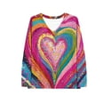 thumbnail image 4 of AUNVITO Women's Valentine's Day T-shirt Long Sleeve V-Neck Pullover with Print Casual and Trendy Loose Fit, 4 of 5