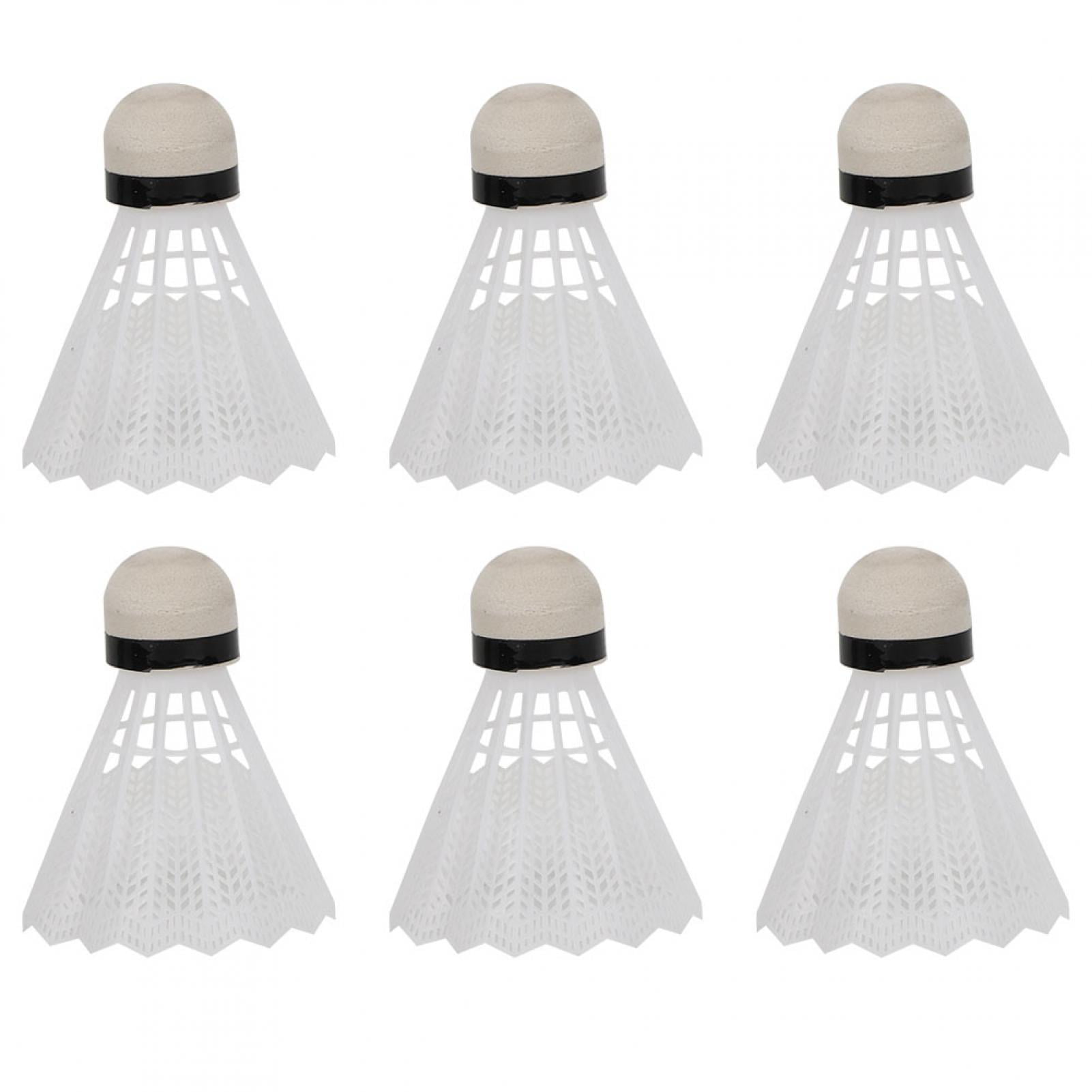 6 Pcs Badminton White Plastic Shuttlecocks Indoor Outdoor Gym Sports Accessories 