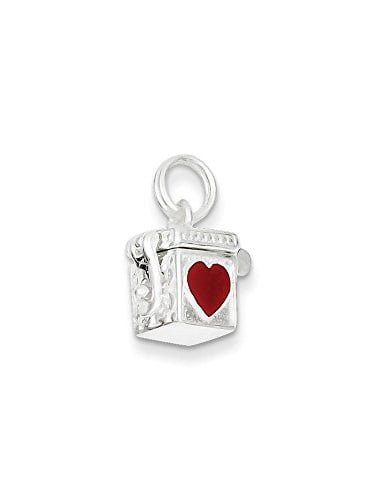 Details about   .925 Sterling Silver 3D Enameled Heart Prayer Box Opens Charm Pendant MSRP $78 