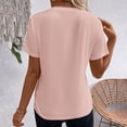 thumbnail image 6 of Women's Casual Fashion Solid Color Crew Neck Short Sleeve Pullover T Shirt For Casual Occasions, 6 of 8
