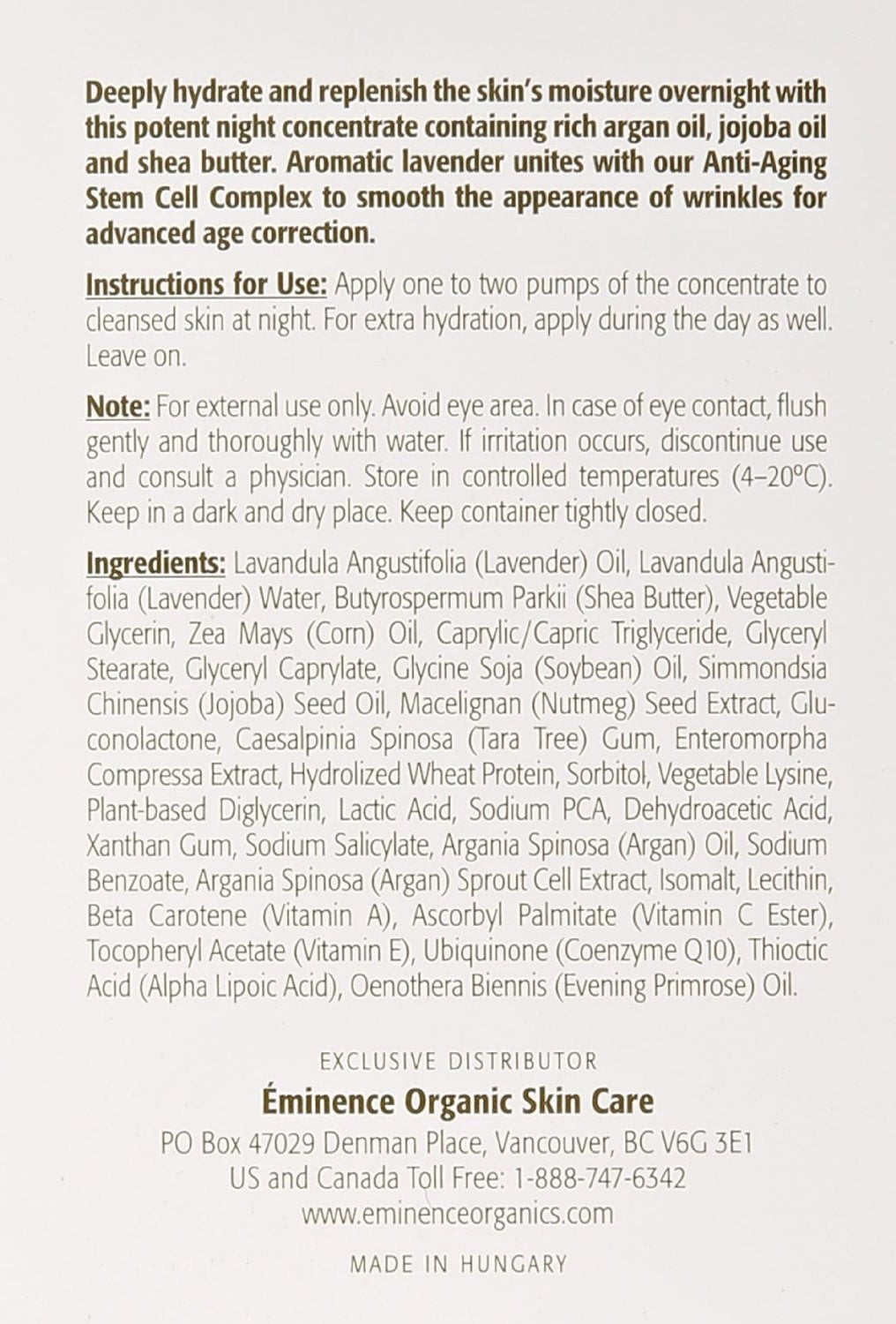 Eminence Lavender Age Corrective Night Concentrate, 1.2 oz